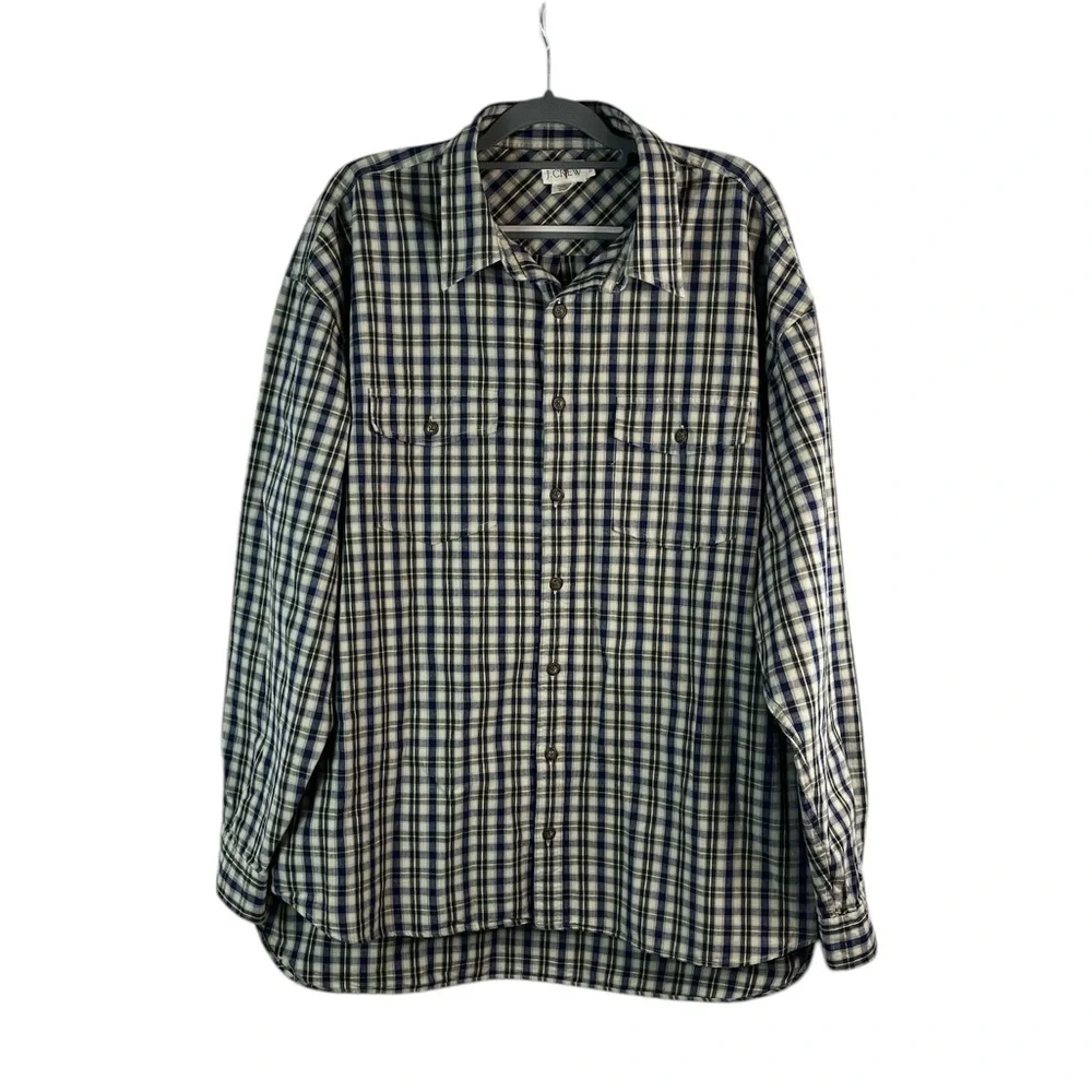 J Crew men’s‎ cotton plaid long sleeve button down shirt size xxl quality